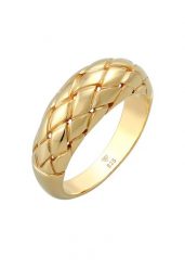 Elli Damski wyrafinowany pierścionek Chunky Blogger Trend w pozłacanym srebrze 925 Sterling Silver Pierścionki 1 ct. Szare pierścionki damskie Elli, z diamentem, pozłacane. Za 173.99 zł.