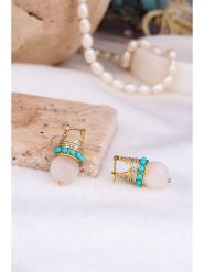 Pierres delicates Pozłacane kolczyki z kamieniami szlachetnymi rozmiar: onesize. Białe kolczyki damskie Pierres delicates, z cyrkonią, pozłacane. Za 105.14 zł.