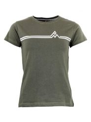 Peak Mountain Koszulka w kolorze oliwkowym rozmiar: M. Brązowe bluzki damskie Peak Mountain, m, bez wzorów, z bawełny, bez kołnierzyka, bez ramiączek. Za 56.99 zł.