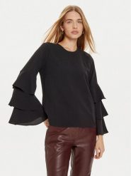 Liu Jo Bluzka WF4481 T0347 Czarny Regular Fit. Czarne bluzki damskie Liu Jo, bez wzorów, z syntetyku, bez kołnierzyka, bez ramiączek. Za 499.99 zł.