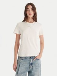 Tommy Jeans T-Shirt Linear DW0DW21964 Écru Regular Fit. T-shirty damskie Tommy Jeans, xxs, bez wzorów, z jeansu, bez kołnierzyka. Za 109.99 zł.