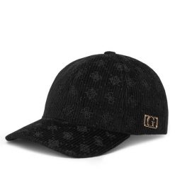 Czapka z daszkiem Guess. Czarne czapki z daszkiem damskie Guess, z aplikacjami. Za 159.99 zł.