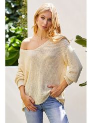 Milan Kiss Sweter w kolorze kremowym rozmiar: XL. Brązowe swetry klasyczne damskie Milan Kiss, xl, z wełny, bez kołnierzyka. Za 158.45 zł.