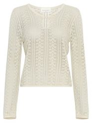 MOSS COPENHAGEN Sweter w kolorze kremowym rozmiar: M/L. Brązowe swetry klasyczne damskie Moss Copenhagen, l, bez kołnierzyka. Za 174.95 zł.