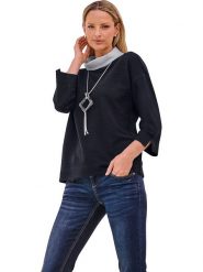 Heine Sweter w kolorze granatowym rozmiar: 40. Niebieskie swetry klasyczne damskie Heine, bez kołnierzyka. Za 56.99 zł.