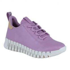 Buty do chodzenia damskie Ecco Sneaker Gruuv Lea. Fioletowe obuwie sportowe damskie ECCO, z materiału, bez zapięcia, trekkingowe. Za 841.00 zł.