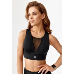 Stanik top sportowy treningowy szybkoschnący Rough Radical Sports Bra Kendi. Czarne biustonosze sportowe damskie ROUGH RADICAL, bez wzorów. W wyprzedaży za 110.42 zł.