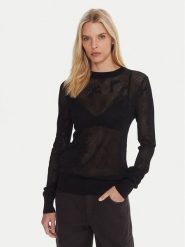 G-Star Raw Sweter Pointelle D27724-B754 Czarny Regular Fit. Czarne swetry klasyczne damskie G-Star Raw, s, z wiskozy, bez kołnierzyka. Za 389.99 zł.