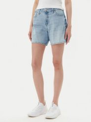 Guess Szorty jeansowe W5GD1A D4K30 Niebieski Regular Fit. Niebieskie szorty damskie Guess, z aplikacjami, z bawełny. Za 212.00 zł.
