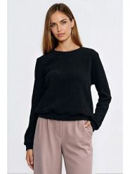 Nife Bluza w kolorze czarnym rozmiar: 40. Czarne bluzy damskie Nife, bez wzorów, prążkowane, bez kaptura. Za 119.68 zł.