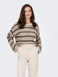ONLY Sweter w kolorze beżowo-brązowym rozmiar: M. Brązowe swetry klasyczne damskie Only, m, bez kołnierzyka. Za 83.42 zł.