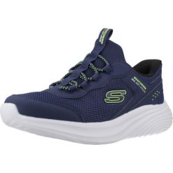 Buty SKECHERS BOUNDER PRO Niebieski. Niebieskie obuwie trekkingowe damskie Skechers, z syntetyku, bez zapięcia. Za 213.93 zł.