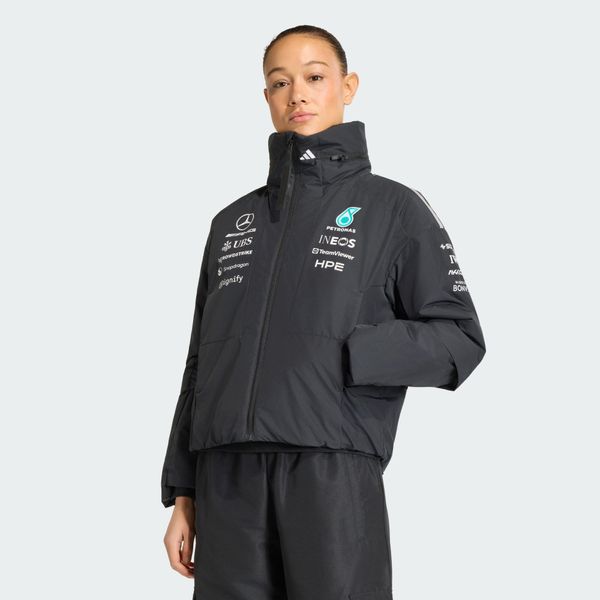 KURTKA MERCEDES - AMG PETRONAS FORMULA 1 TEAM ENGINEERS. Czarne kurtki damskie Adidas, l, bez wzorów, z elastanu, bez kaptura. Za 899.00 zł.