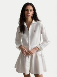 Polo Ralph Lauren Sukienka koszulowa 211B22755002 Biały Regular Fit. Białe sukienki damskie Polo Ralph Lauren, bez wzorów, z bawełny, bez ramiączek. Za 1,069.00 zł.