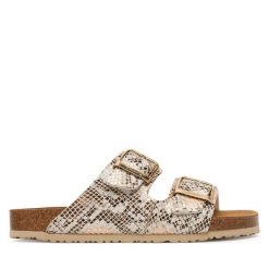 Klapki Tamaris. Brązowe klapki damskie Tamaris, bez wzorów, bez obcasa, bez zapięcia. Za 269.99 zł.