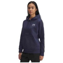 Bluza Under Armour Icon Fleece Taped Hoody. Niebieskie bluzy damskie Under Armour, bez wzorów, bez kaptura. Za 169.99 zł.