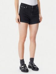 Calvin Klein Jeans Szorty jeansowe J20J225161 Czarny Regular Fit. Czarne szorty damskie Calvin Klein Jeans, bez wzorów, z bawełny. Za 189.99 zł.