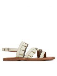 Geox Sandały J Eolie J55BSB 85 C1000 S Biały. Białe sandały dziewczęce Geox, ze skóry, bez obcasa, bez zapięcia. Za 289.99 zł.