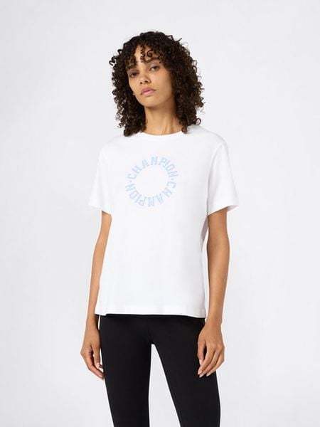 Champion Koszulka w kolorze białym rozmiar: S. Białe koszulki damskie Champion, s, bez wzorów, z bawełny, bez kołnierzyka, bez ramiączek. Za 61.31 zł.