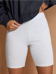 Szorty kolarki w prążek - szary. Szare spodenki sportowe damskie Sinsay, l, bez wzorów. W wyprzedaży za 15.99 zł.