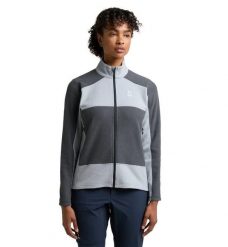 HAGLOFS Bluza damska BUTEO MID JACKET WOMEN concrete/magnetite-S. Szare bluzy damskie Haglöfs, m, bez wzorów, z materiału, bez kaptura. Za 189.95 zł.