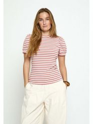Peppercorn Koszulka w kolorze szaroróżowo-białym rozmiar: XL. Białe bluzki damskie Peppercorn, xl, bez wzorów, prążkowane, bez kołnierzyka, bez ramiączek. Za 119.95 zł.