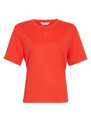 MOSS COPENHAGEN Koszulka "Melea" w kolorze pomarańczowym rozmiar: XS/S. Pomarańczowe koszulki damskie Moss Copenhagen, s, bez wzorów, z bawełny, bez kołnierzyka, bez ramiączek. Za 82.99 zł.