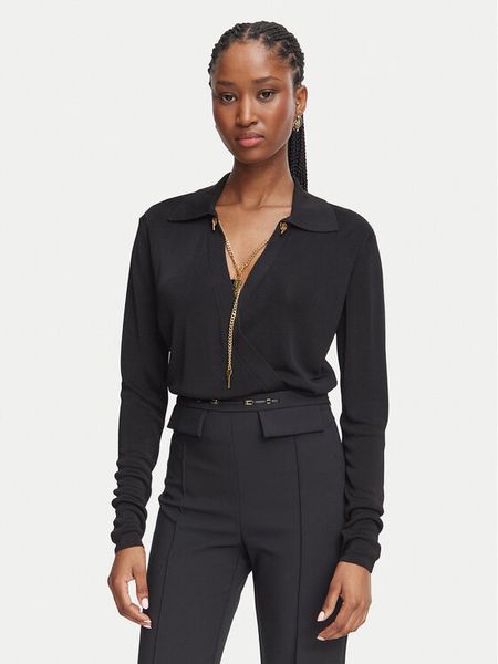 Elisabetta Franchi Body BK-03S-66E2-V440 Czarny Regular Fit. Czarne body i gorsety Elisabetta Franchi, bez wzorów, z wiskozy. Za 1,879.00 zł.