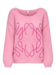 ONLY Sweter w kolorze jasnoróżowym rozmiar: L. Różowe swetry klasyczne damskie Only, l, ze splotem, bez kołnierzyka. Za 153.34 zł.