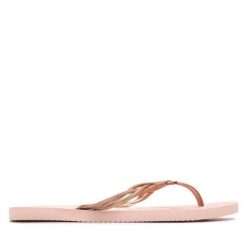 Japonki Havaianas. Czerwone klapki damskie Havaianas, bez wzorów, bez obcasa, bez zapięcia. Za 59.99 zł.