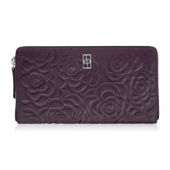 Portfel damski skórzany burgundowy w orientacji poziomej RFID Paolo Peruzzi AL-13-BGD. Czerwone portfele damskie PAOLO PERUZZI, bez wzorów, ze skóry. Za 89.00 zł.