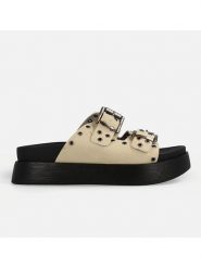 Lee Klapki "Cora" w kolorze beżowym rozmiar: 37. Brązowe klapki damskie Lee, bez wzorów, z otwartym noskiem, bez obcasa, na platformie, bez zapięcia. Za 165.99 zł.