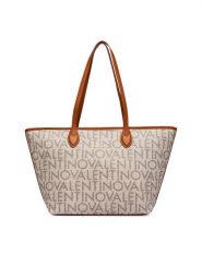 Valentino Torebka Logo VBSA1F02 Beżowy. Brązowe shopper bag Valentino, bez wzorów, ze skóry, bez dodatków. Za 649.99 zł.