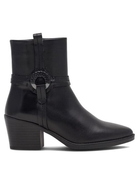 Lasocki Kowbojki RST-6057-03 Czarny. Czarne botki damskie Lasocki, ze skóry, bez obcasa, na słupku, bez zapięcia. Za 279.99 zł.