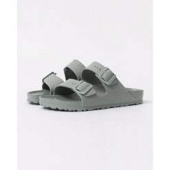 Klapki damskie Birkenstock Arizona Eva Pure Sage. Niebieskie klapki damskie Birkenstock, bez wzorów, z materiału, bez obcasa, bez zapięcia. Za 329.99 zł.