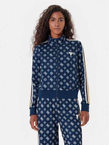 Guess Bluza V5YQ07 K0282 Granatowy Regular Fit. Niebieskie bluzy damskie Guess, xs, z aplikacjami, z syntetyku, bez kaptura. Za 329.99 zł.