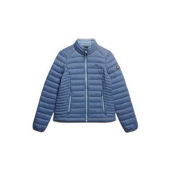 Damska kurtka puchowa Superdry. Niebieskie kurtki damskie Superdry, na zimę, bez wzorów, z puchu, bez kaptura. Za 455.00 zł.