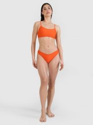 4F Dół od bikini damski - pomarańczowy L. Brązowe bikini 4F, bez wzorów, z elastanu. W wyprzedaży za 29.99 zł.