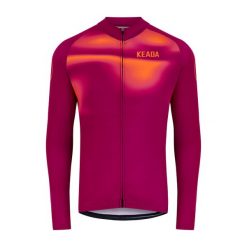 Damska koszulka rowerowa z długim rękawem - Onwards Three. Czerwone koszulki damskie KEADA SPORTS, l, bez wzorów, bez kołnierzyka, bez ramiączek. Za 332.00 zł.