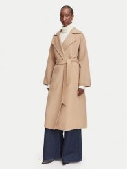 Weekend Max Mara Płaszcz wełniany Operoso 2625016011 Brązowy jasny Regular Fit. Brązowe płaszcze damskie Weekend Max Mara, na zimę, bez wzorów, z wełny, bez kaptura. Za 2,879.00 zł.