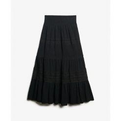 Spódnica damska Superdry Ibiza Maxi. Czarne spódnice damskie Superdry, na lato, s, bez wzorów, maxi. Za 401.30 zł.