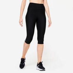 Second Life - Legginsy sportowe damskie Domyos krótkie - Stan Doskonały. Czarne legginsy damskie DOMYOS, l, bez wzorów, z materiału, z podwyższonym stanem, na fitness i siłownię. Za 30.99 zł.