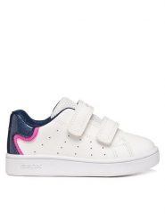 Geox Sneakersy B Eclyper Girl B365MA 0BCKC C0006 Biały. Białe buty sportowe dziewczęce Geox, ze skóry, bez zapięcia. Za 179.99 zł.