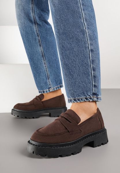 Brązowe Wsuwane Mokasyny Vices na Platformie Dionela. Brązowe mokasyny damskie Renee, na jesień, z jeansu, bez obcasa. Za 89.99 zł.