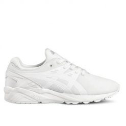 Buty do chodzenia damskie Asics Gelkayano Trainer Evo. Białe obuwie sportowe damskie Asics, z materiału, bez zapięcia, trekkingowe. Za 289.99 zł.
