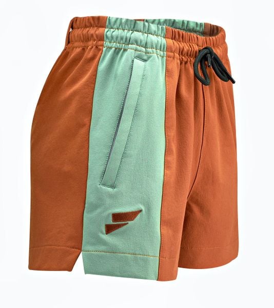 Spodenki boulderingowe dla kobiet. Brązowe spodenki sportowe damskie FELSENFEST, na lato, l, bez wzorów, z materiału, wspinaczkowe. Za 219.99 zł.