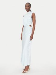 BARDOT Sukienka wieczorowa 59868DB Błękitny Regular Fit. Niebieskie sukienki damskie Bardot, bez wzorów, z syntetyku, wizytowe, bez ramiączek. Za 459.99 zł.