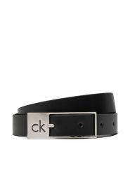Calvin Klein Pasek Damski Ck Cut Square Buckle 2.0 K60K613155 Czarny. Czarne paski damskie Calvin Klein, bez wzorów, ze skóry. Za 119.99 zł.