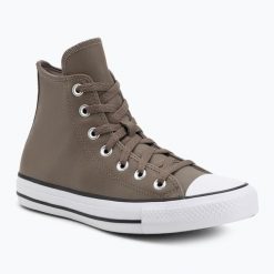 Trampki Converse Chuck Taylor All Star Faux Leather Hi. Brązowe trampki damskie Converse, bez wzorów, bez zapięcia. Za 259.99 zł.
