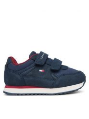 Tommy Hilfiger Sneakersy Low Cut Velcro Sneaker T1X9-35253-1960 M Granatowy. Niebieskie buty sportowe chłopięce Tommy Hilfiger, ze skóry, bez zapięcia. Za 334.99 zł.